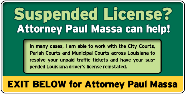 First Jefferson Parish, Louisiana License Restoration Lawyer Paul Massa